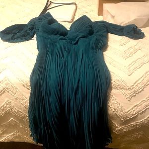 Azazie size 18 peacock blue gown never been worn.
